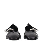 Black Leather Ballet Flats