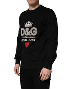 Black Embellished Cotton Sweatshirt Sweater