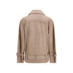 Beige Lambskin Leather Jacket