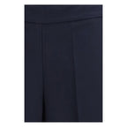 Blue Polyester Casual Pants