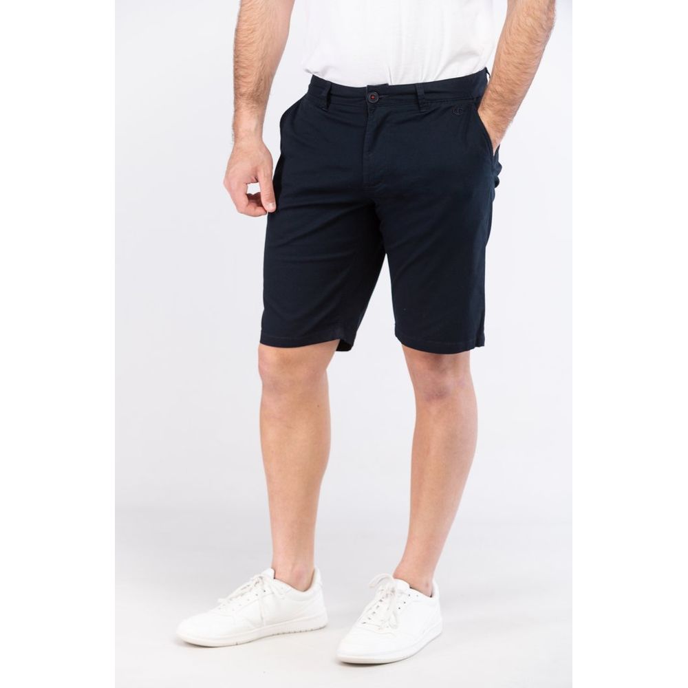 Blue Leather Bermuda Shorts