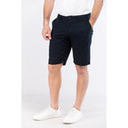 Blue Leather Bermuda Shorts