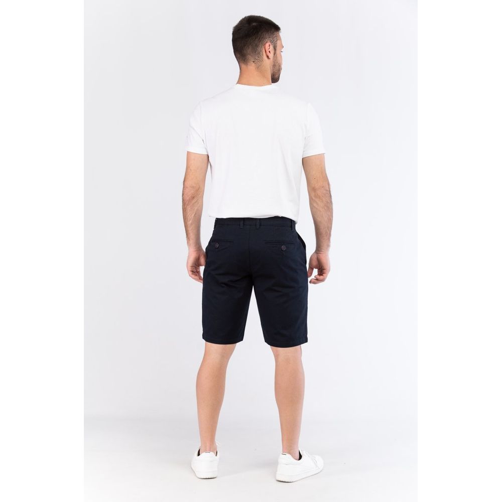 Blue Leather Bermuda Shorts
