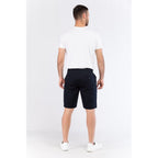 Blue Leather Bermuda Shorts
