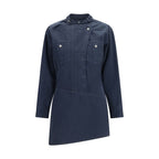 Blue Cotton Casual Dress