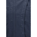 Blue Cotton Casual Dress