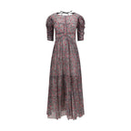 Purple Cotton Casual Dress