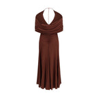Brown Viscose Casual Dress