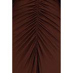 Brown Viscose Casual Dress