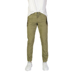 Green Cotton Casual Pants