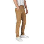 Beige Cotton Skinny Pants