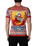 Multicolor Carretto Print Crew Neck T-shirt