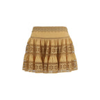 Brown Cotton Mini Skirt