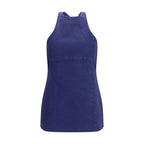 Blue Cotton Casual Dress