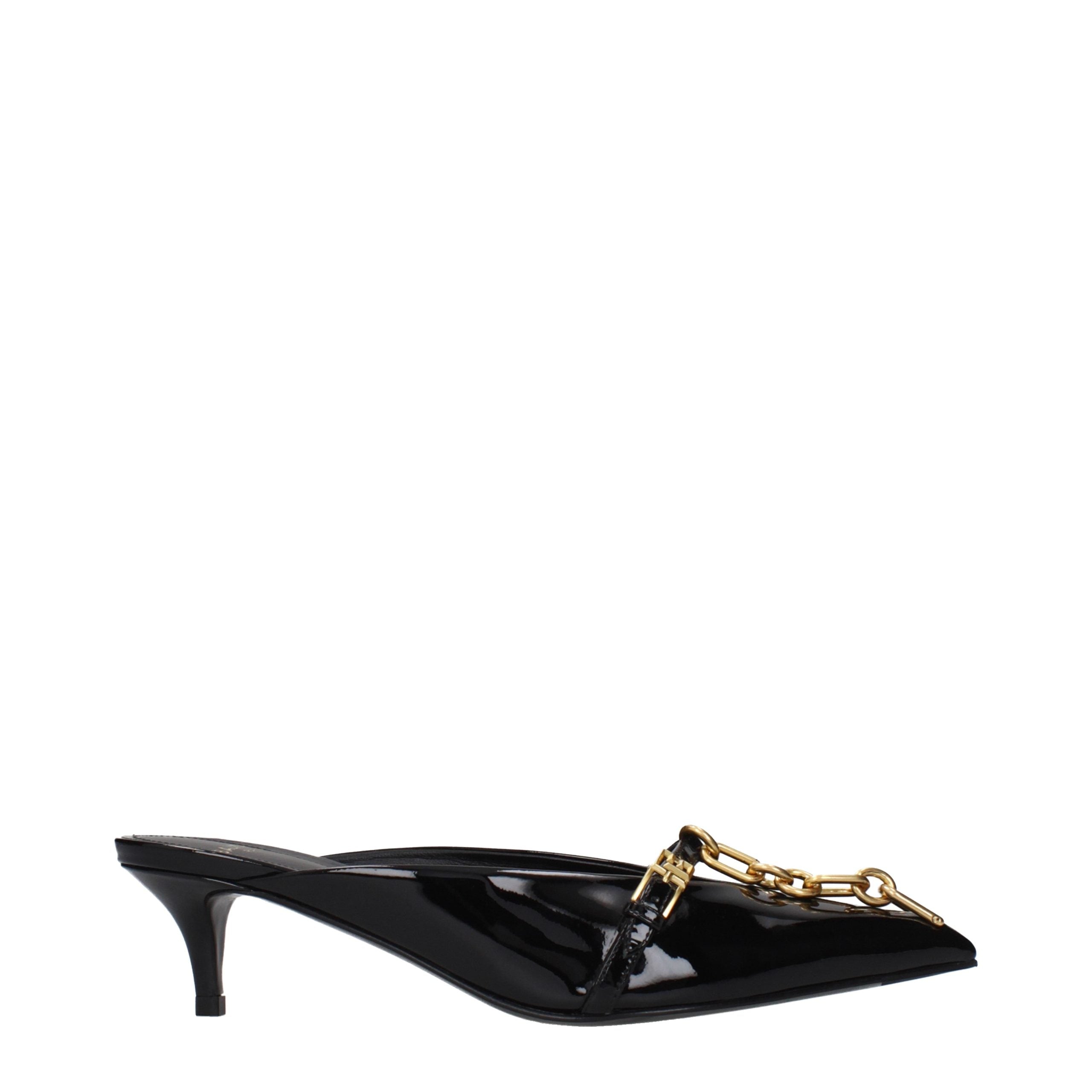 Black Leather Platform Sandals