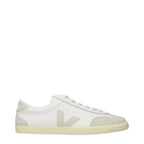 White Leather Low Top Sneakers