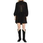 Black Cotton Casual Dress