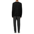 Black Alpaca Leather Sweater