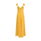 Orange Viscose Casual Dress
