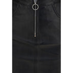 Black Lamb Leather Mini Skirt