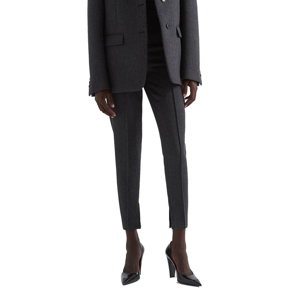 Gray Elastane Pants