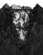 Black Lace A-line Long Evening Gown Dress