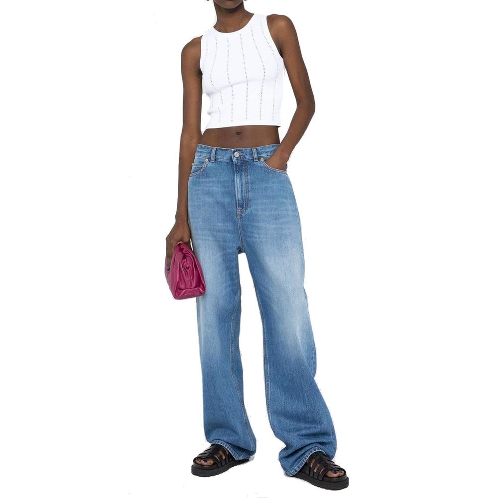Blue Cotton Relaxed Fit Jeans