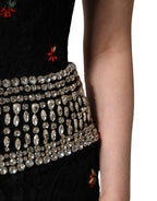 Black Sequin Embellished Sheath Mini Dress