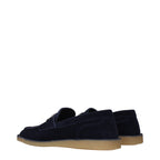 Blue Leather Slip-On Loafers