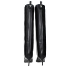 Black Leather High Heel Boots