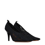 Black Fabric High Heel Pumps