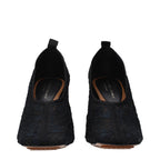 Black Fabric High Heel Pumps