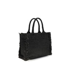 Black Raffia Shoulder Bag
