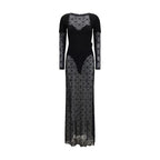 Black Polyamide Casual Dress