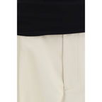 Beige Cotton Casual Pants