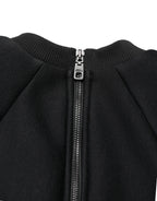 Black Cropped ZipperBack Sweatshirt Sweater