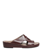 Maroon Leather Cutout DG Logo Sandals Shoes