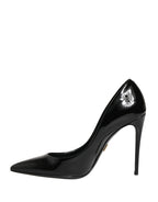 Black Calf Leather Stiletto Heels Pumps Shoes