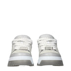 Gray Leather Low Top Sneakers