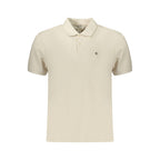 Beige Cotton Mens Polo Shirt