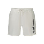 White Polyester Men's Short