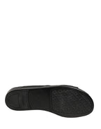 Black Leather Cutout DG Logo Sandals Shoes