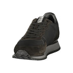 Black Polyester Mens Sneaker