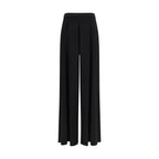 Black Viscose Casual Pants