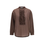 Brown Cotton Pattern Shirt