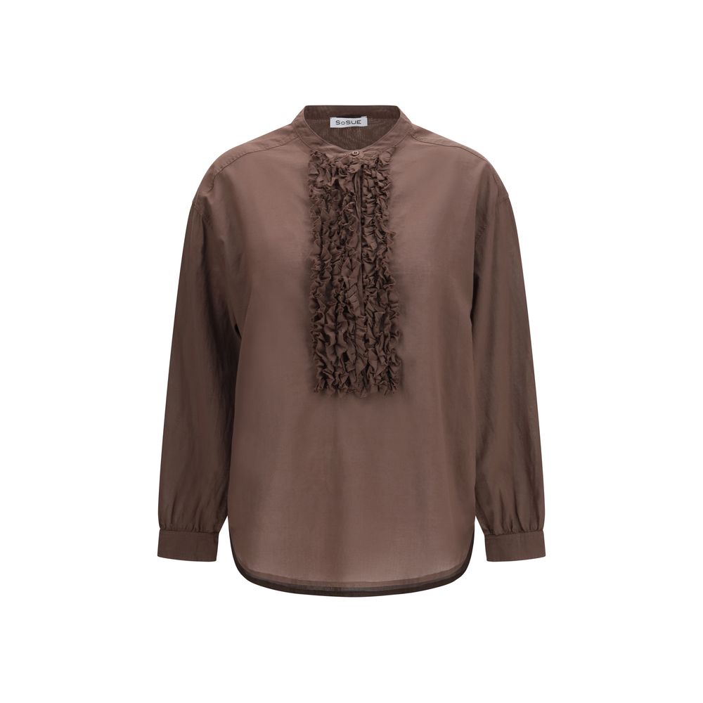 Brown Cotton Pattern Shirt