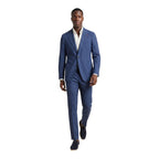 Blue Polyester Two-Piece Suit