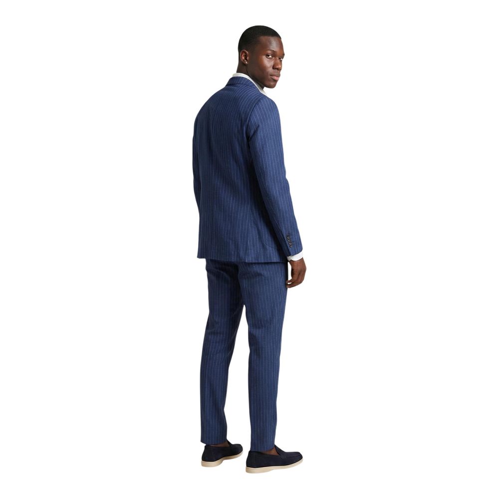 Blue Polyester Two-Piece Suit