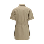 Beige Cotton Casual Dress