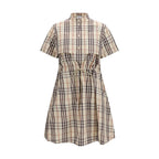 Beige Cotton Casual Dress